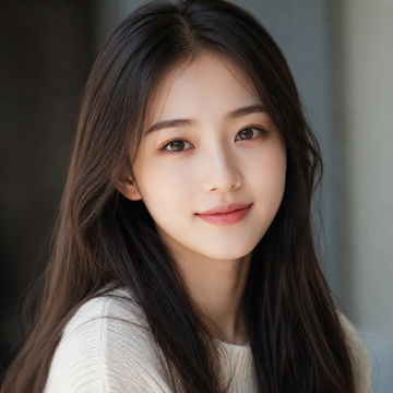一位年轻女性，自然妆容，直视镜头，柔…